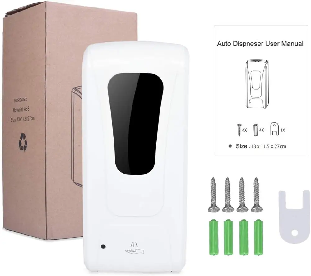 Wall Mounted Automatic Alcohol Hand Sanitizer Dispenser Touchless Hand Free Motion Sensor Auto Liquid Soap Dispenser