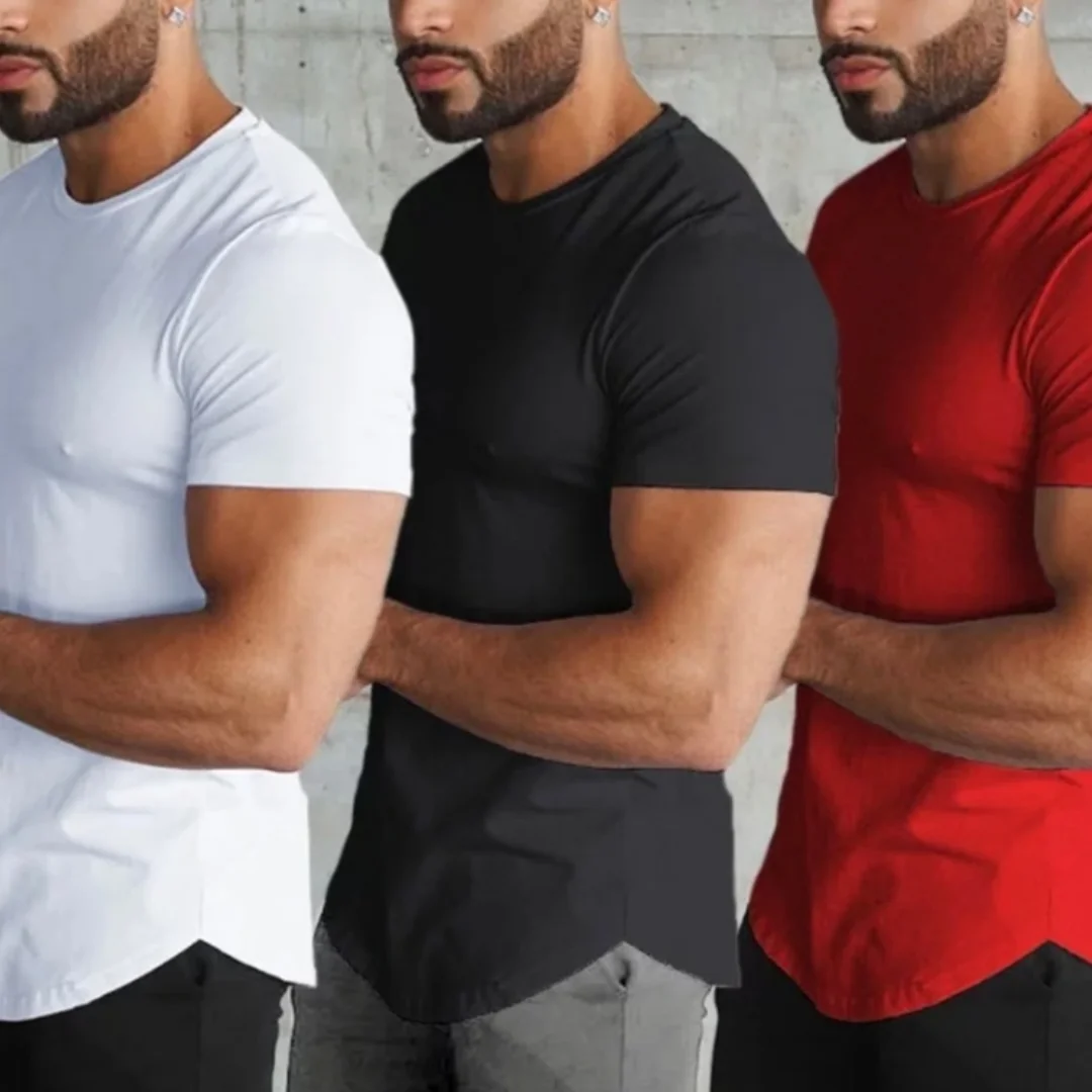 Custom Polyester Tee Shirts Quick Dry Fitness T shirt Moisture Wicking Men Workout Gym Top Crew Neck Gym T shirts