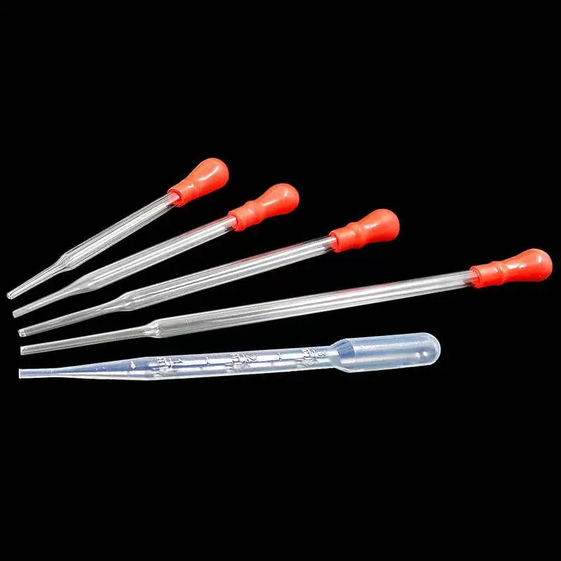 Rubber Head Lab Transfer Glass Serological Volumetric Pipette Curve Tip Dropper Pipettes