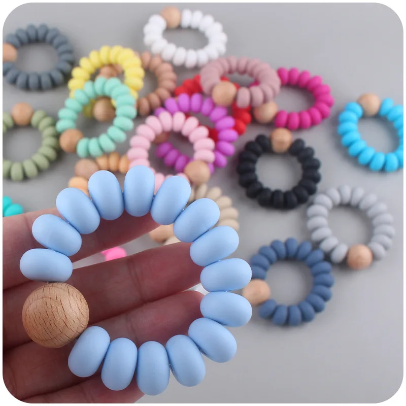 Natural Wood Teething Ring Toy Baby Teether Tooth Care Non-toxic Healthy 100% Beech Wooden Teether Rings