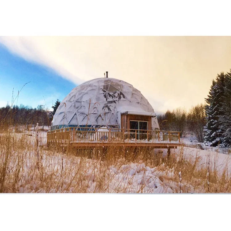 Waterproof Steel Space Frame Lighting Greenhouse Glass Dome House