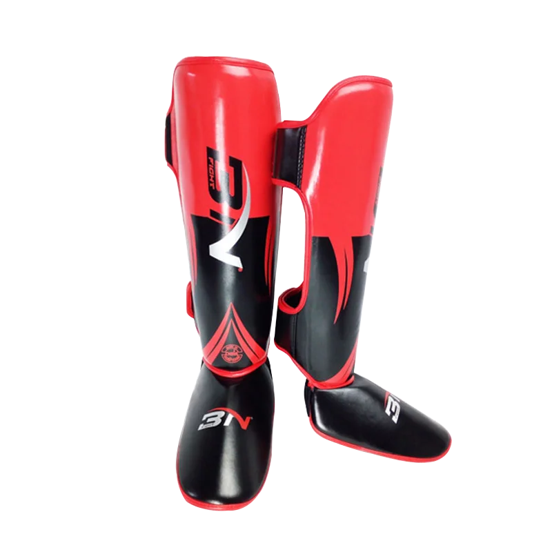 BN Promotion MMA Muay Thai Kick Boxing Custom logo Design Shin Instep Guards Profession  Protective Boxing Thicken Shinguards