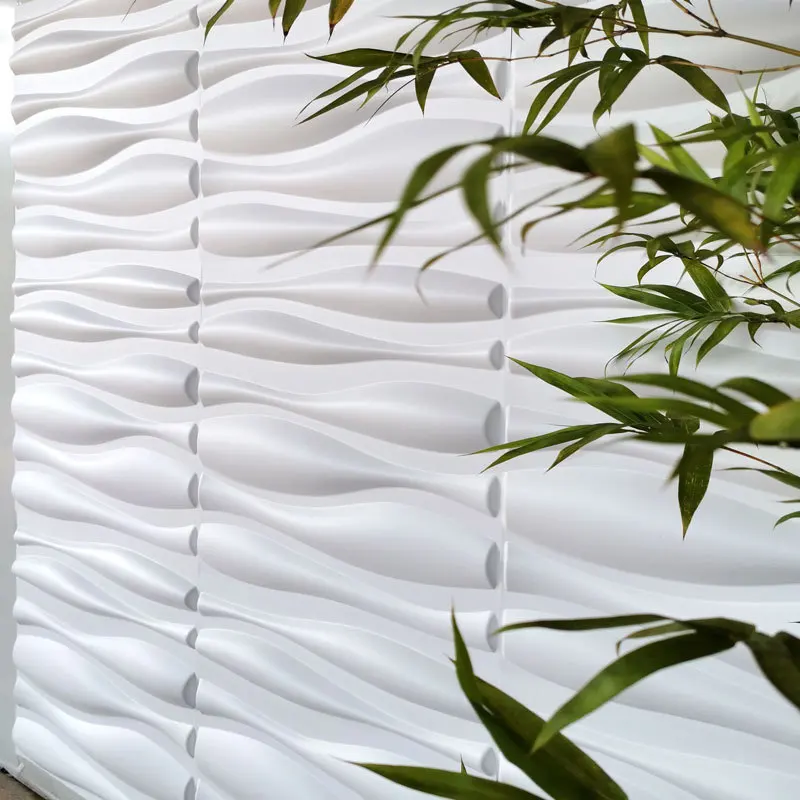 ПВХ 3d настенная панель для интерьера, Настенный декор в белой 3D текстурированной розово-белой настенной бумаге