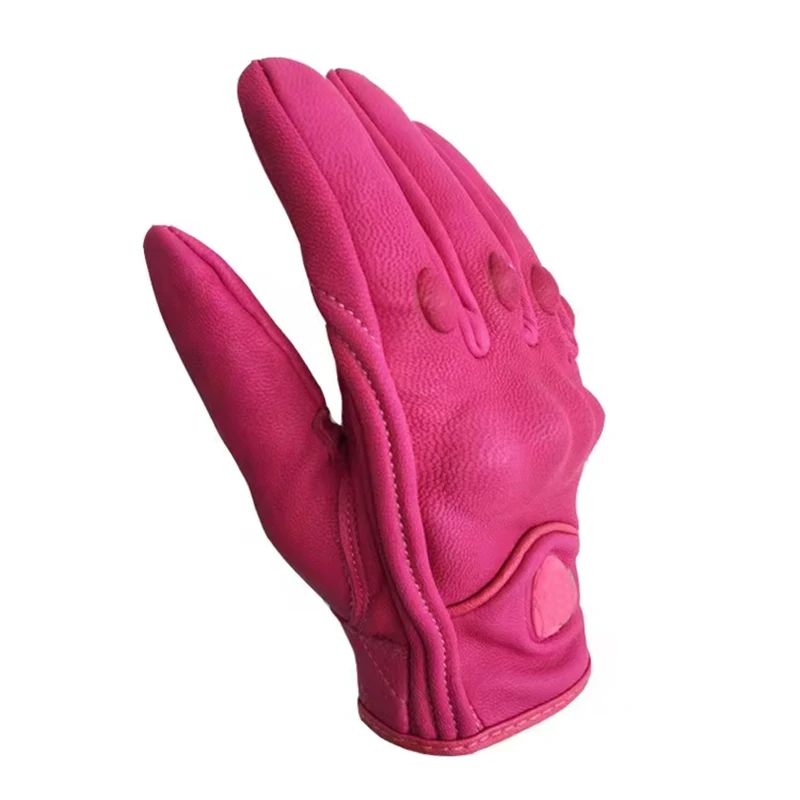 newest Women Retro Leather Motorcycle Riding Gloves Touch Screen Motocross Racing Gloves Bike Bicycle Off road Gloves