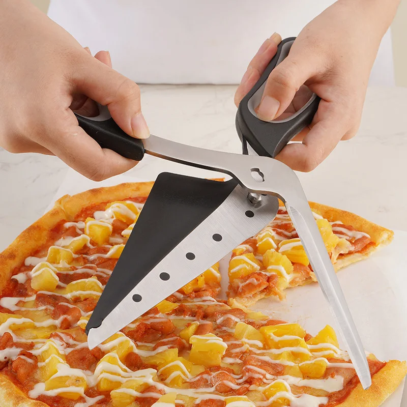 Besafe One-Handed Operation Ultra Sharp Detachable Blade Stainless Steel Pizza Scissors cutter Pizza Spatula Slicer