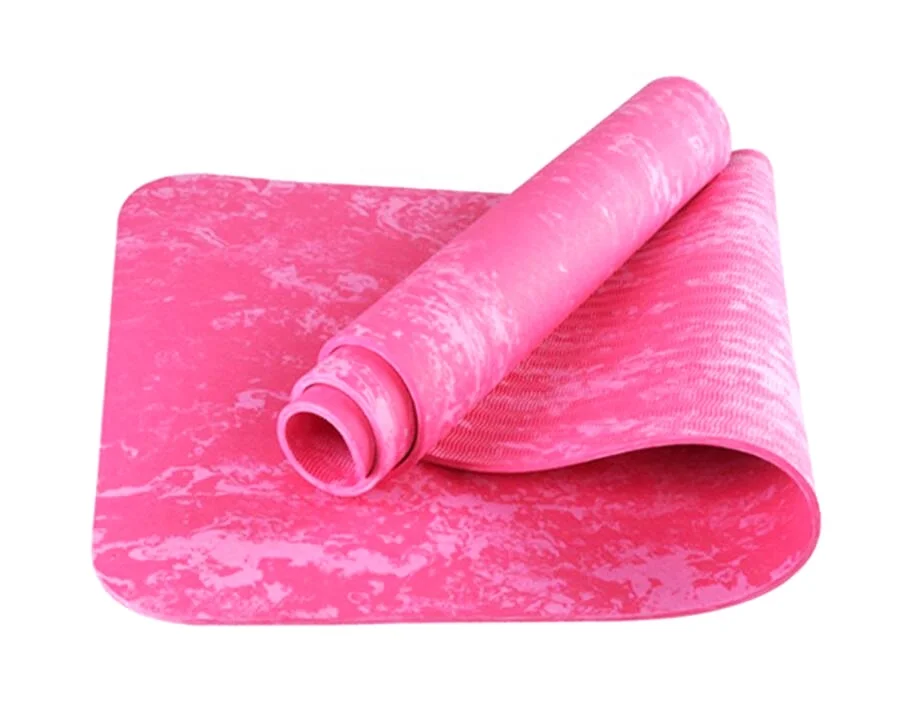 Velvet Yoga Mat Pad Non-slip Double-sided Dry and Wet Using Synthetic Rubber TPE Printed Suede 6mm