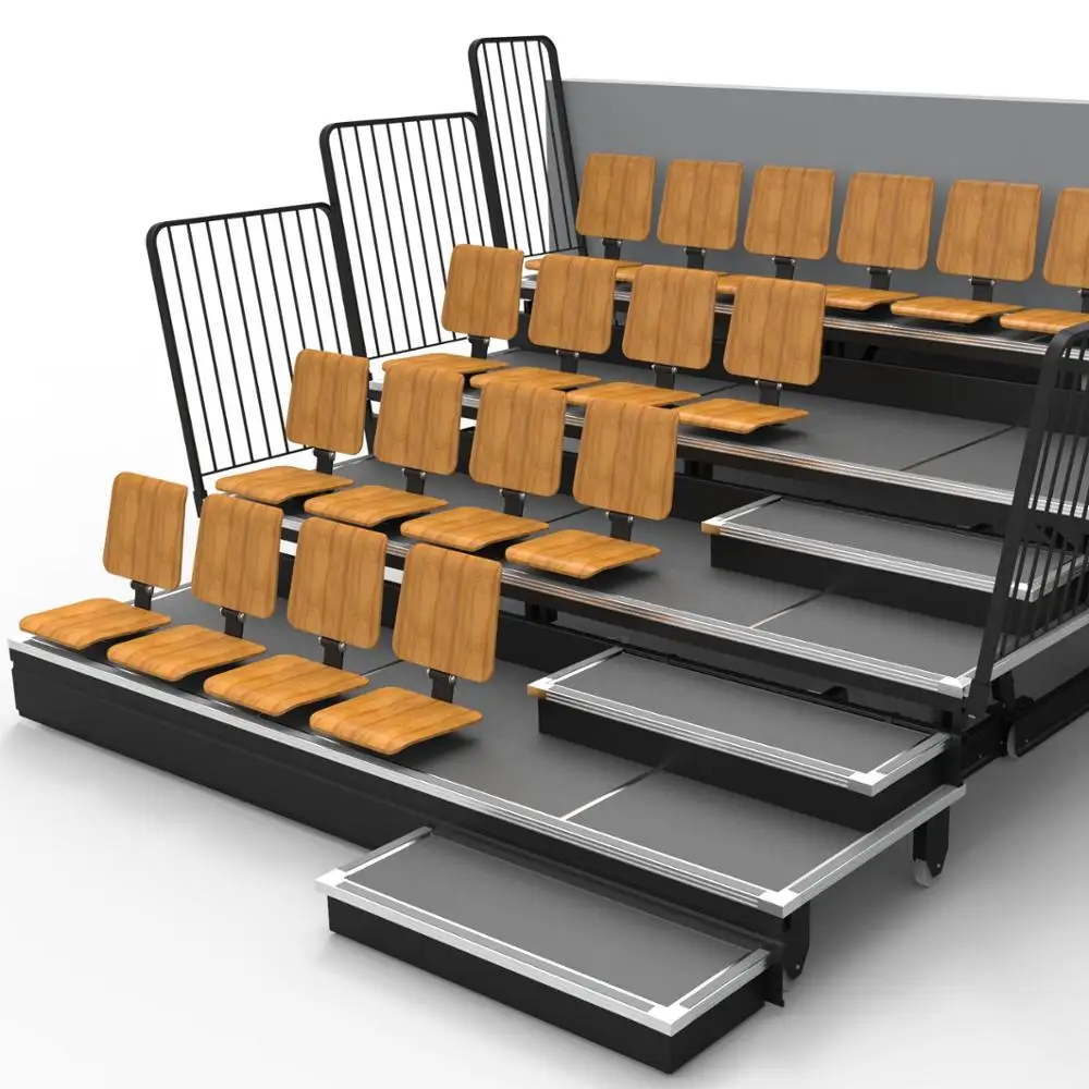  Gymnasium Seat Retractable Seating System With Indoor Polymer HDPE Seats Sports Facility For Stadiums