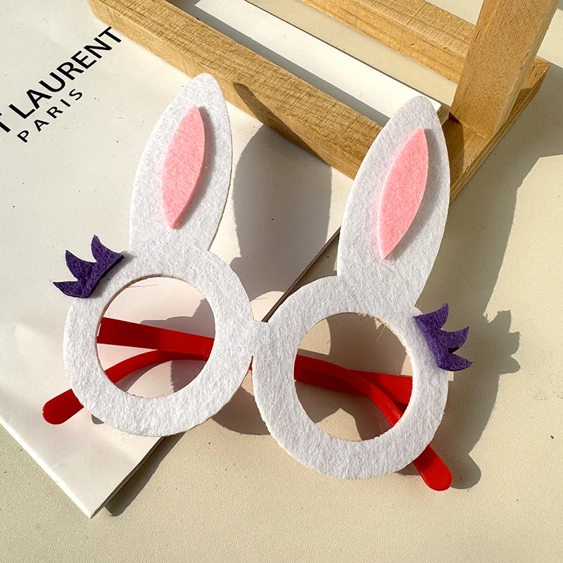 Easter Bunny Felt Easter Glasses Hatching Easter Bunny Eye glasses Frame For Kids Decorations Party Supplies Glasses