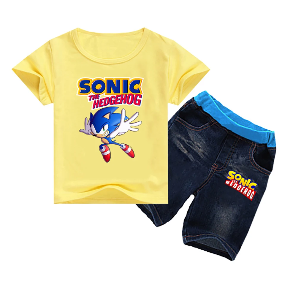 Kids Boy Clothes Boys Cartoon Outfits Baby Girls Summer Tees Suits 2-12 Years Children Clothing T-shirt + Shorts Sets