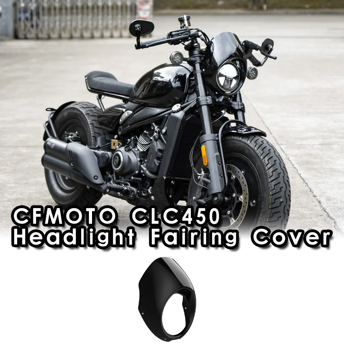 Motorcycle Round ABS Plastic Screen Headlight Fairing Windshield Cover Headlamp Front Cowl Fairing Cover For CFMOTO 450CL-C