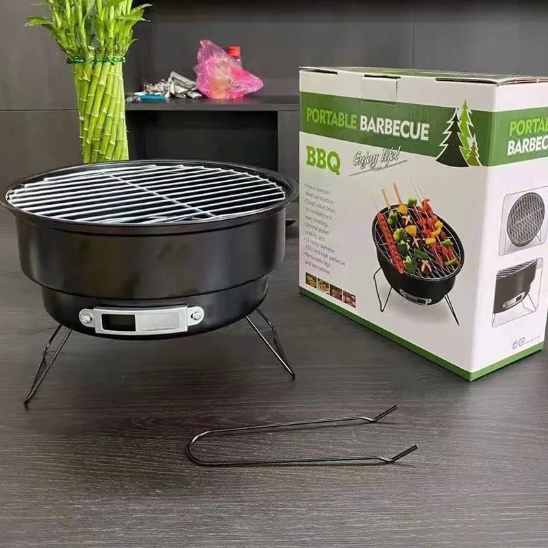 Easy Grill Outdoor Party Charcoal Grill Mini Charcoal  BBQ Round charcoal grill