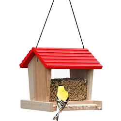 Creative wooden birdhouse bark bird cage nest outdoor tree hanging hummingbird feeder breeding living house bed aviary