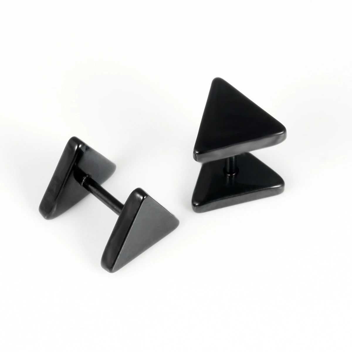 DK Trendy Stainless Steel Geometric Shape Stud Earring Personalized Double-sided Jewelry Unisex Triangle Shape Earrings