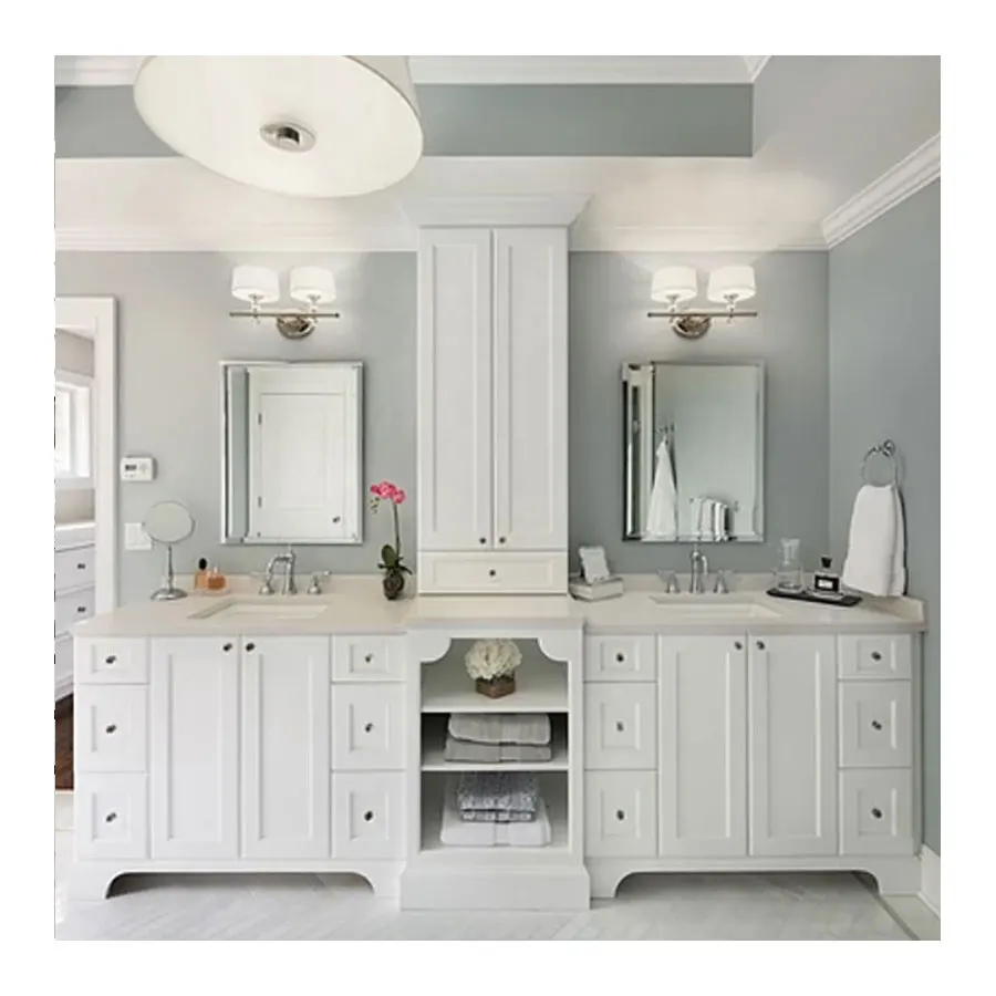 NICOCABINET популярный лаковый шкаф для ванной комнаты из массива дерева в гостиничном стиле Германия