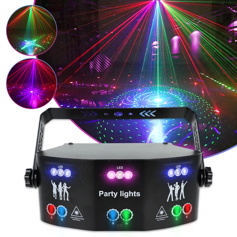 New 15 Eyes Led Laser Effect Moving Beam Lights Dj Led Stage Light Disco Ball Projector Lazer Lamps Night Club