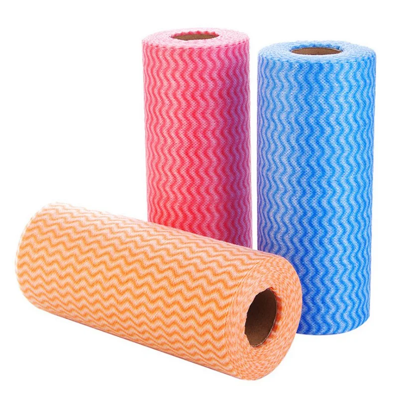 FF2739 Reusable Kitchen Paper Towels Roll Cleaning Wipe Dish Wash Towel Rags Household Disposable Cleaning Cloth
