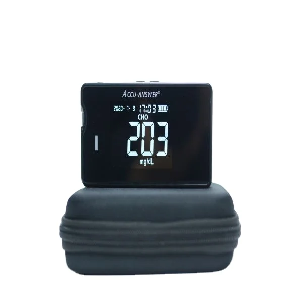 ACCU ANSWER Large LCD Display Blood Monitor Glucose Cholesterol Uric Acid Hemoglobin Test Meter for Home Clinic