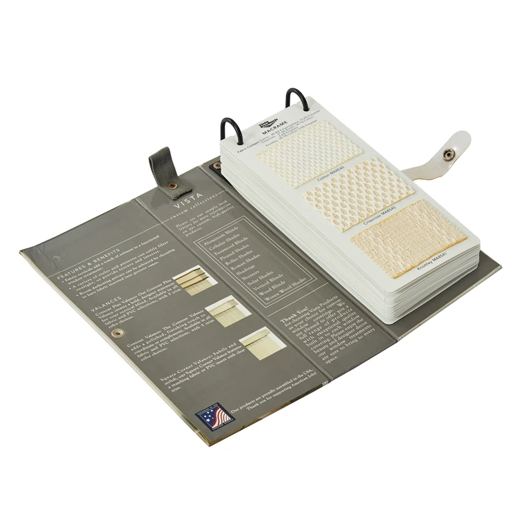 2022 OEM Customized New Design Blinds   Fabric Swatch Card Sample Book for window curtain with handle
