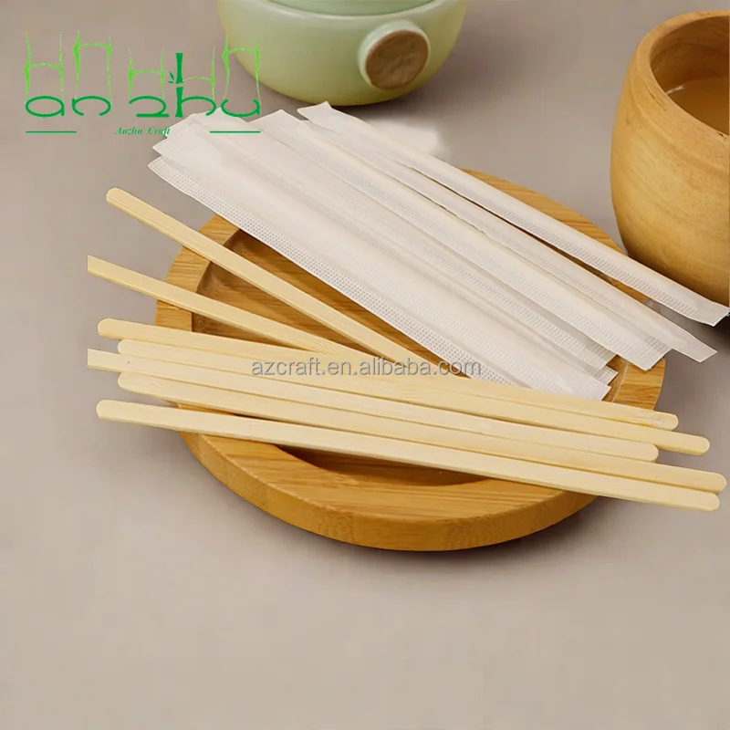 New style Biodegradable disposable wooden Tea Coffee stirrer coffees Individually Wrapped Bamboo stirrer