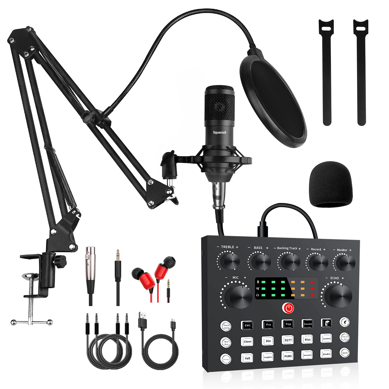 Hot Sale V8 USB Sound Card Podcast Equipment Bundle Recording Sound Card