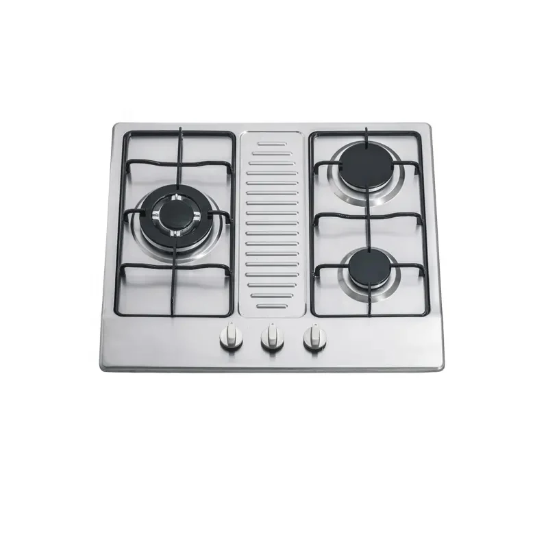 Stainless steel built in gas hob table top gas cooker 3 burner gas stoves for kitchen appliance