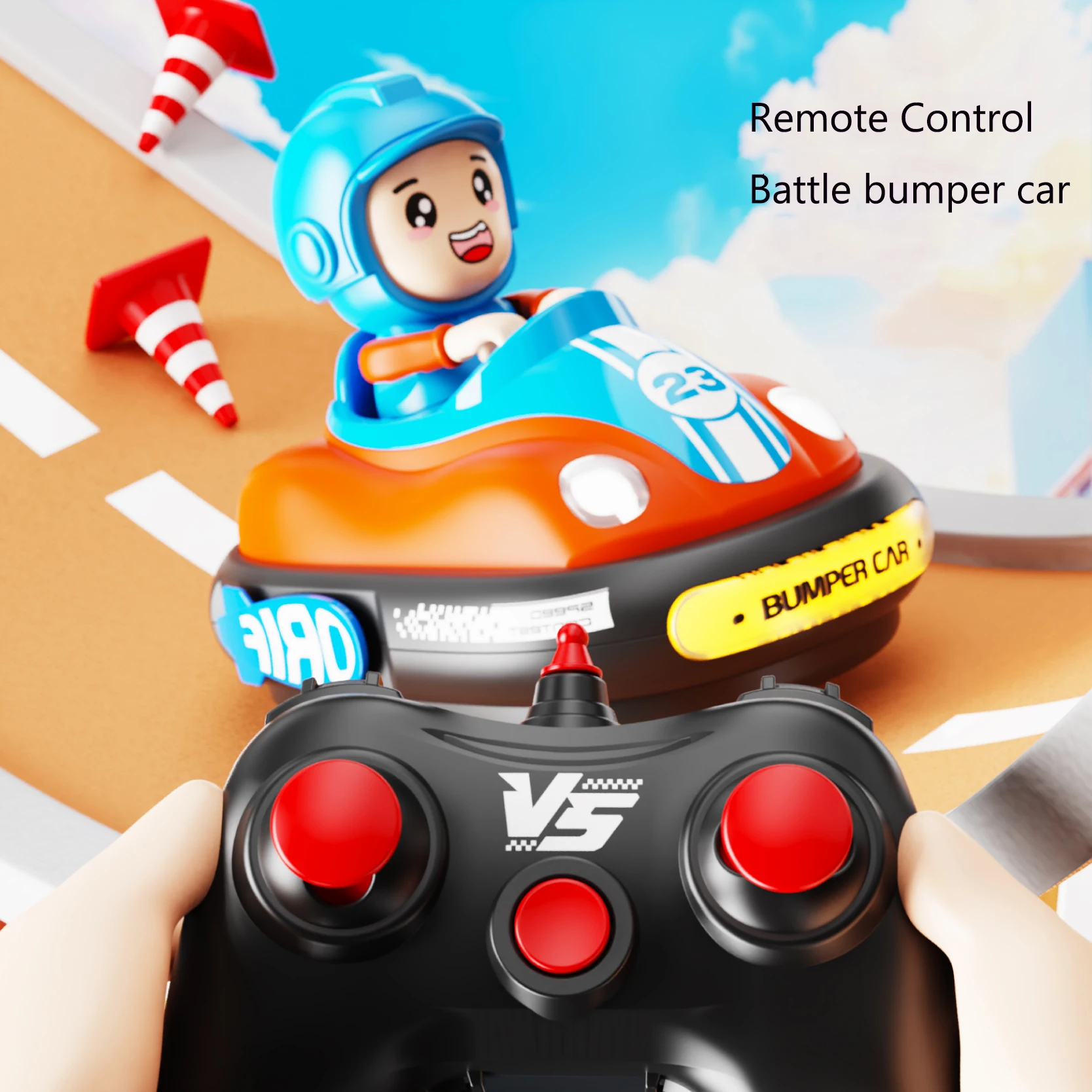 Fun game 2 player rc bumper cars kids vehicle toys battle bumper remote control car toy with box packing