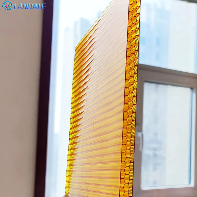 6mm 8mm 10mm UV extruded transparent honeycomb hollow polycarbonate sheet greenhouse garden roof popular