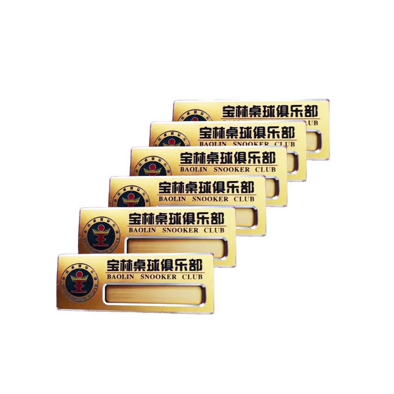 Custom Name Plate Plastic Name Tags Acrylic Nameplate gold nickel 3D logo transfer embossed decals metal stickers with adhesive