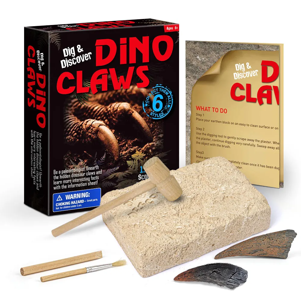Stock Toy Educ Kid Stem Kits Toys Dinosaurs Excavation Kit Dig And Discover Dinosaur Claw Toy Fossils Digging