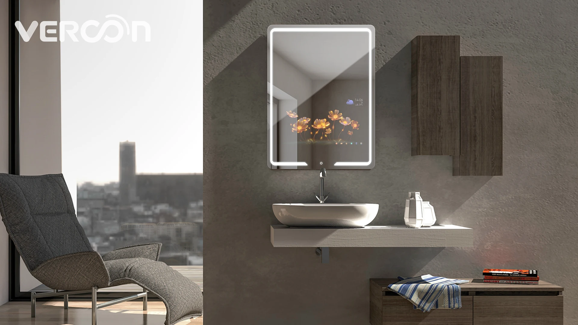 2024 Vercon developed touch screen High cost performance smart mirror smart mirror magic intelligent mirrors with wifi