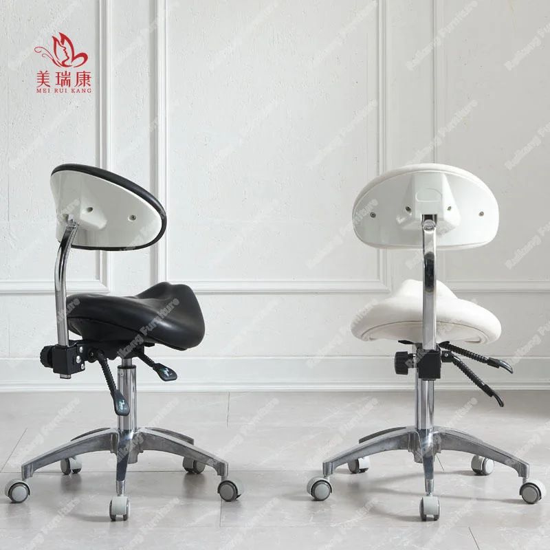 Luxury Modern Adjustable Swivel Wheels Leather Spa Nail Salon Beauty Barber Pedicure Bar Stools Hairdressing Chair