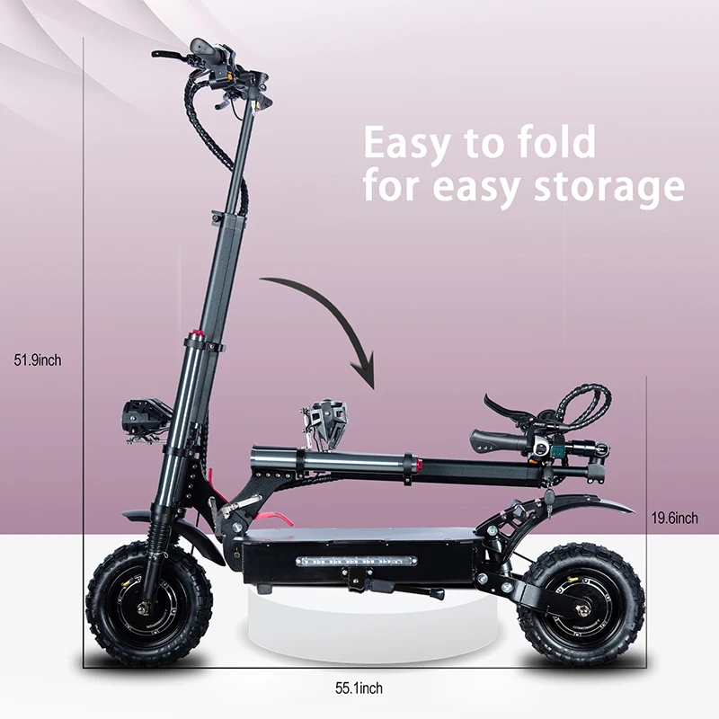 Europe Warehouse Kick Scooter 60V 6000W Off Road 35Ah battery Dual Motor 11inch Hot Selling Electric Scooter Adult