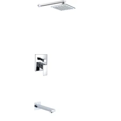 Brass Hot Cold Thermostatic Concealed Shower Mixer Set with Rainfall Shower Head