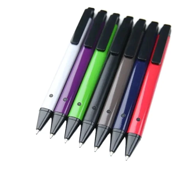 YF PEN Promotional High Quality Aluminum Metal Custom Logo Flat Shiny Barrel Ball Pen