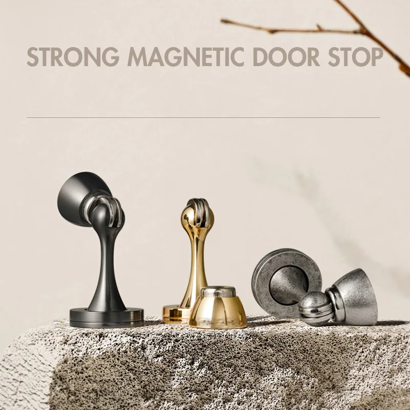 Silent thickened stainless steel zinc alloy door stopper bathroom strong magnetic door stopper
