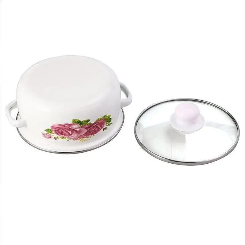 Wholesale customized three-piece set 16-20cm enamel cooking noodles pot enamel stew pot sets