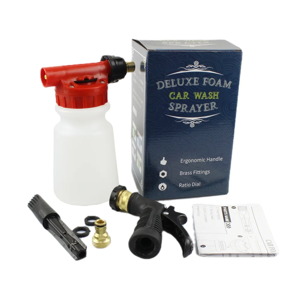 Low pressure adjustable snow foam lance Car Wash Kit with Foam Gun Bucket and 16 oz Car Care Cleaning