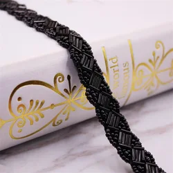 1.5cm beaded edge pearl handmade lace trim for DIY clothes shoes bag