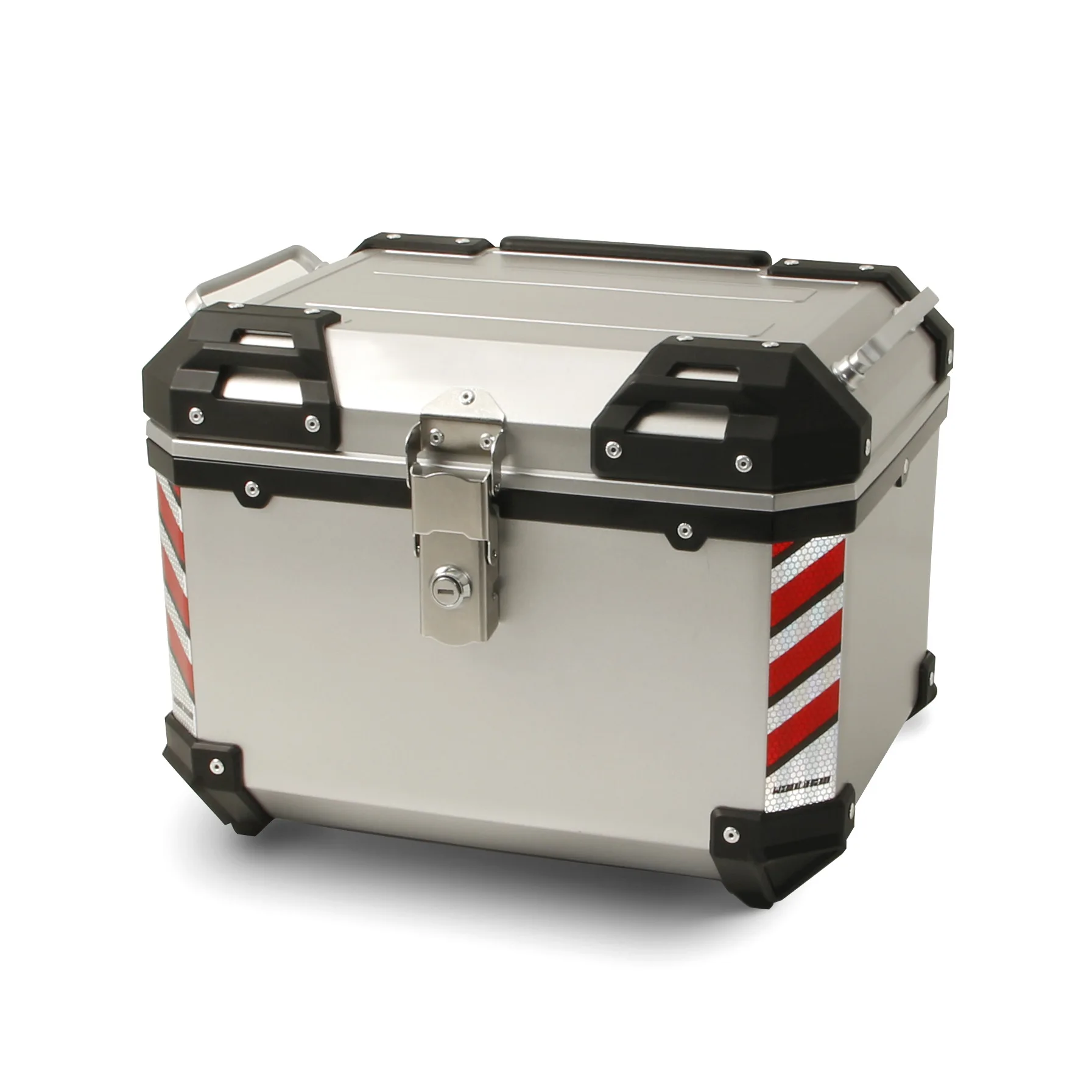 Silver Motorcycle Tail Box,Motorbike Storage 45L Rear Top Box Case Luggage Trunk