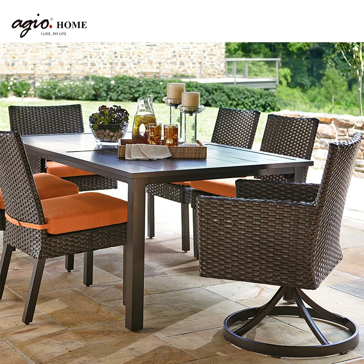 
Modern Outdoor Garden Furniture Rattan Chair Dining Table Set 