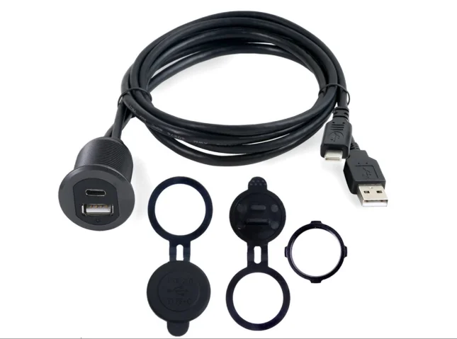 Floor Front Panel Usb Charging Port AUX Car Mount for Hidden Cable