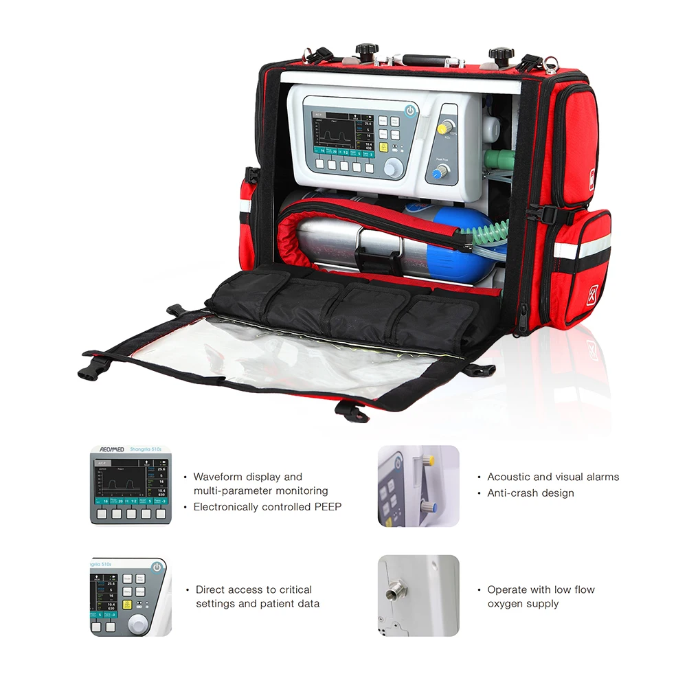 High Quality Portable Ventilators Medical Emergency Ambulance Ventilators Machine for ICU Hospital