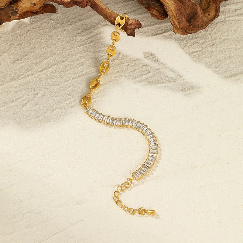 Pig Nose Chain And Tennis Ball Stainless Steel Minimalist Variety New Gold Bracelet Design Zircon Party Pop It Bracelets