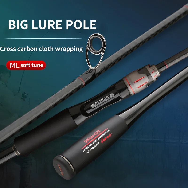 Jetshark 1.8m-2.4m Ultra Light Bass Sea Fishing Saltwater Carbon Fiber Travel Spining/Baitcasting Casting Fishing Rod