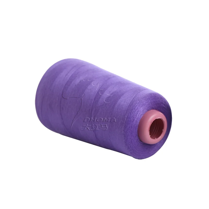 DHOMA Dyed Polyester Sewing 60S/3 sewing thread colorful tex 27 100% spun polyester sewing thread price for garment