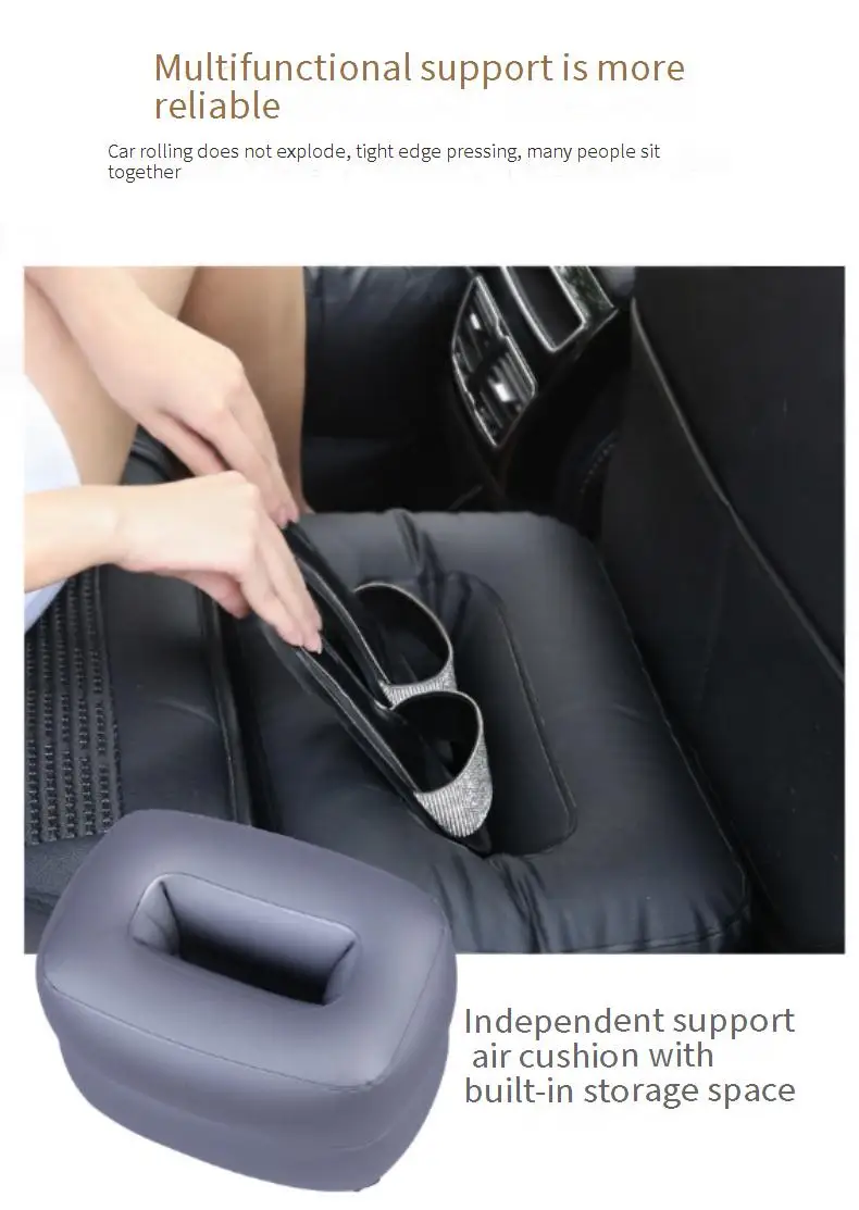 Interior supplies folding car inflatable bed PVC flocking car inflatable mattress SUV car travel inflatable bed