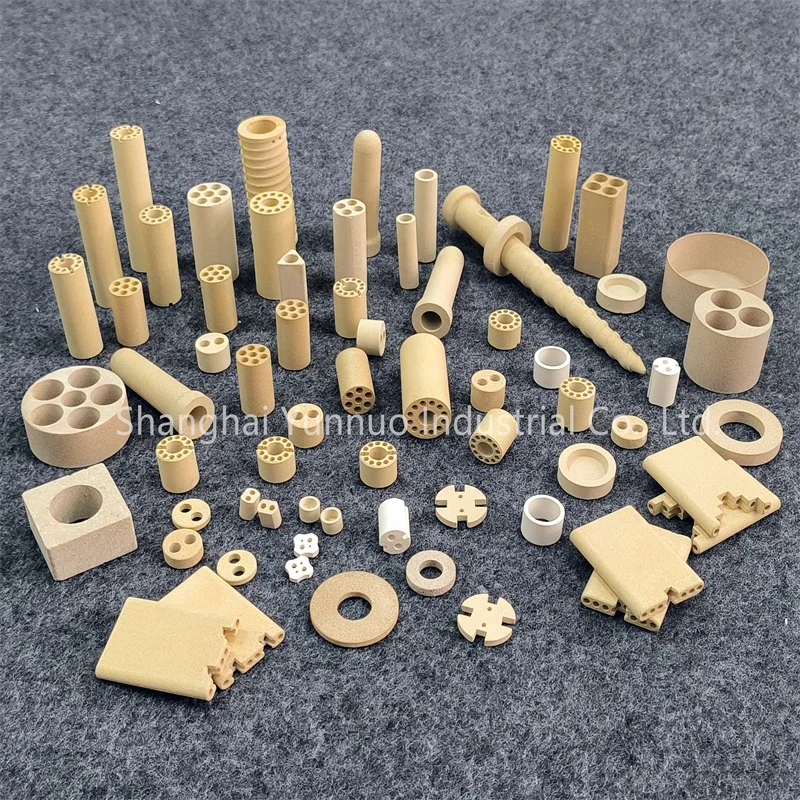 Cordierite Mullite Ceramic Screwed Tube for Electrical Resistor Capacitor Insulator