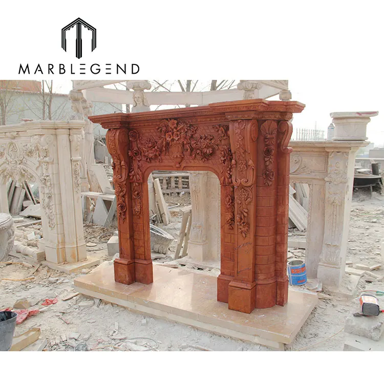 Natural Fireplace Mantel Freestanding Indoor Used Fireplace Mantel Carved Marble Fireplace Mantles for Home