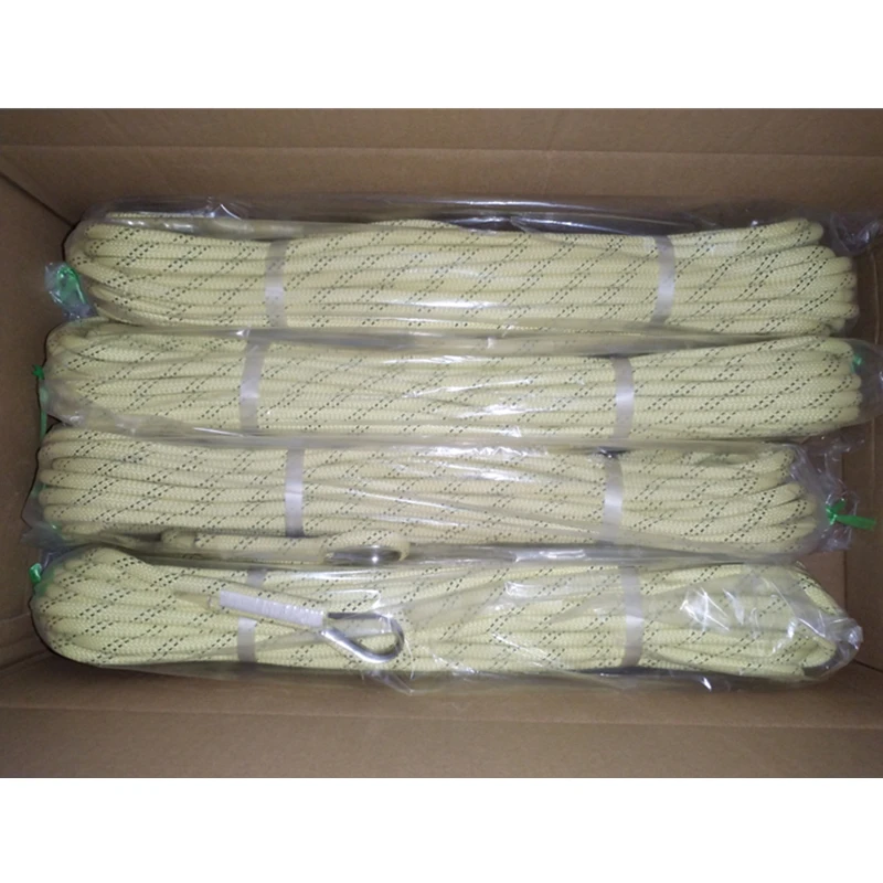 9mm 10mm Permanent Flame Retardant Double Braided Aramid Static Rope