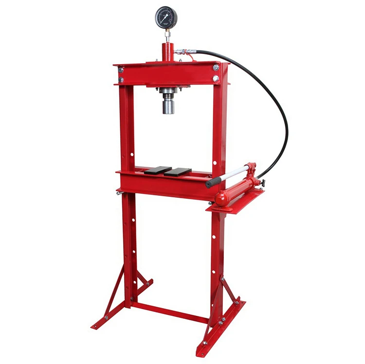 12T 12Ton 12Tonne CE Hydraulic Floor Manual Shop Press With Gauge, Press Pin Set & Grid Guard